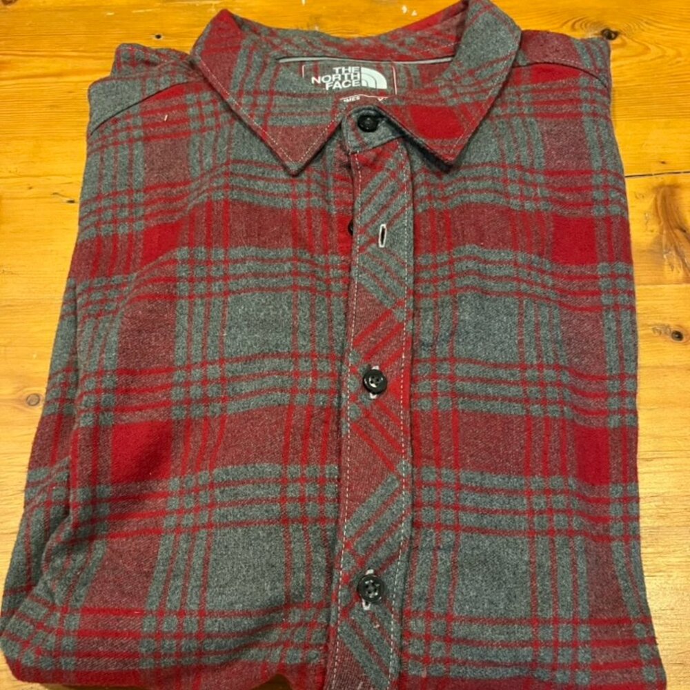 North Face Flannel Shirt Red/Grey  - X-Large